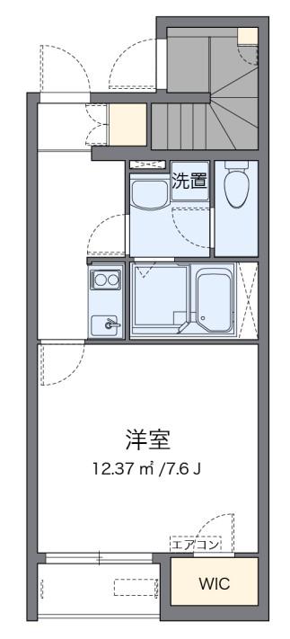 クレイノNS(1K/1階)の間取り写真