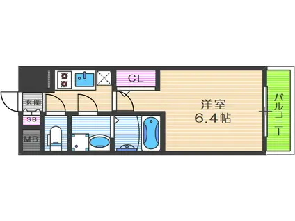 エスリードTENROKU(1K/5階)の間取り写真