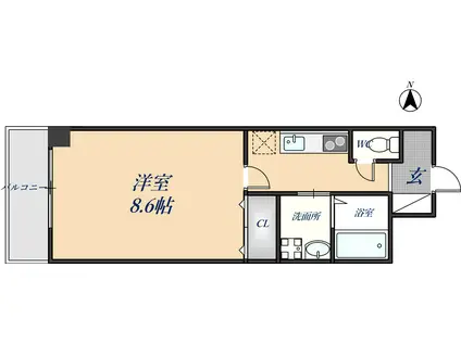 パトラY(1K/3階)の間取り写真