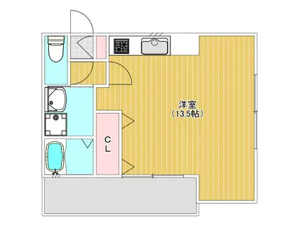 春日原北町マンション (ワンルーム/3階)の間取り写真