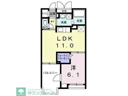 グレース(1LDK/3階)の間取り写真
