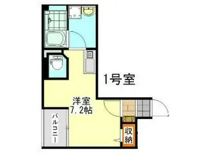 コネクトパークヒルズ本千葉町(ワンルーム/3階)の間取り写真