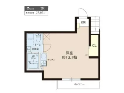 レピュア成増レジデンス(ワンルーム/1階)の間取り写真