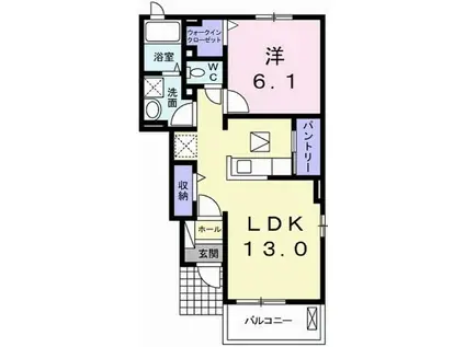 スウィート トレゾール(1LDK/1階)の間取り写真