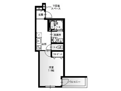 フジパレス灘I番館(1K/1階)の間取り写真