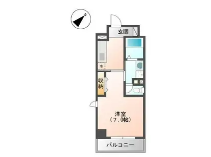 アンゼリカ(1K/4階)の間取り写真