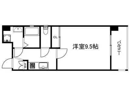 エスリード西大路駅前(1K/11階)の間取り写真