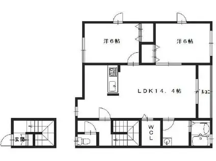 インパルス(2LDK/2階)の間取り写真