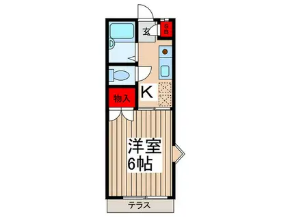 大和ハイツ(1K/1階)の間取り写真