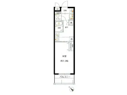 ベルグレードA(1K/2階)の間取り写真