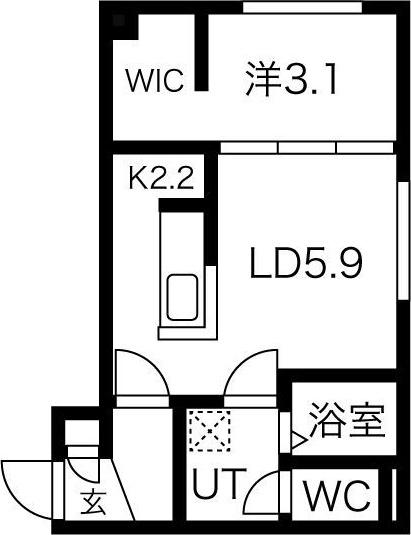 MODERNO N3(1LDK/1階)の間取り写真