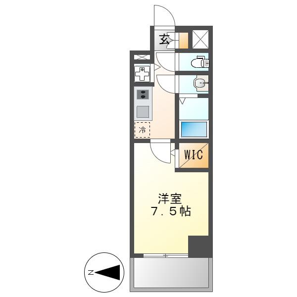 エスリード上前津LIVIA(1K/3階)の間取り写真
