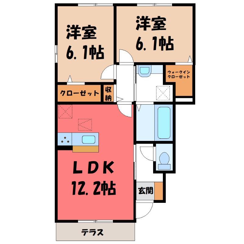 メゾン リアン(2LDK/1階)の間取り写真