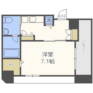 ISM谷町六丁目(1K/2階)の間取り写真