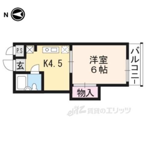 カサペルダーニョ(1K/1階)の間取り写真