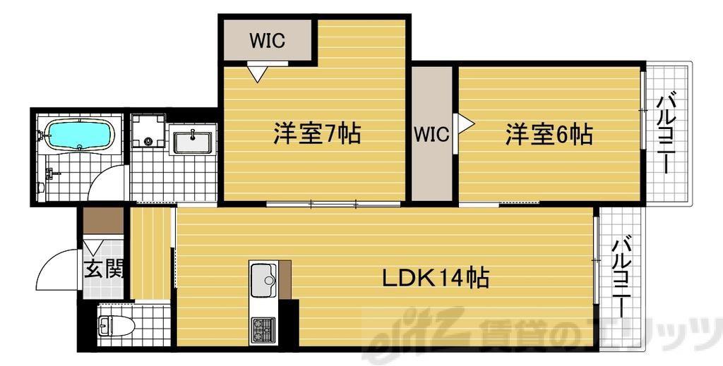 ROCHER VILLAGE(2LDK/1階)の間取り写真