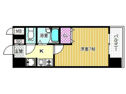 ラナップスクエア野田(1K/7階)の間取り写真