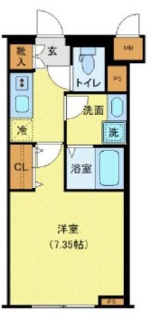 ジェノヴィア蕨(1K/4階)の間取り写真