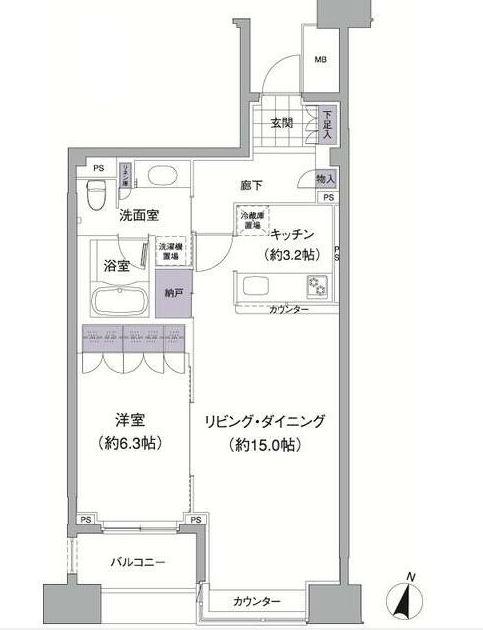 アビティ目黒(1LDK/1階)の間取り写真