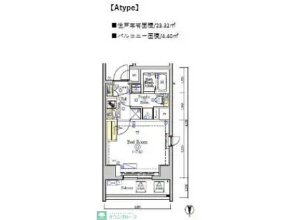 SHOKEN RESIDENCE川崎(1K/9階)の間取り写真