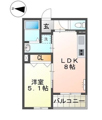 アウローラ本郷町(1LDK/1階)の間取り写真