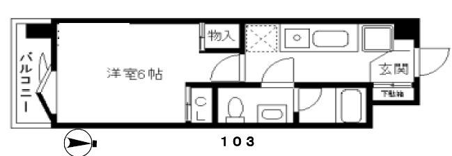 HISTORIA・K(1K/1階)の間取り写真