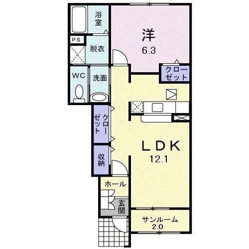 N3-コンドミニアム(1LDK/1階)の間取り写真