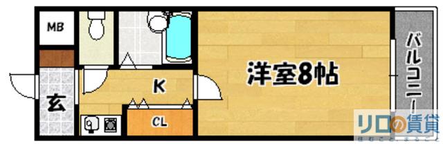 ショウカンハイム(1K/3階)の間取り写真