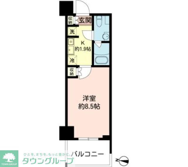 MFPRコート木場公園(1K/6階)の間取り写真