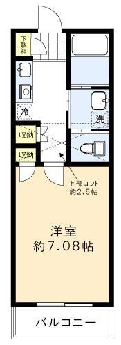H・Mアパートメント(1K/1階)の間取り写真