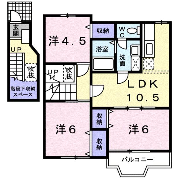 メゾンアルバソーレ(3LDK/2階)の間取り写真
