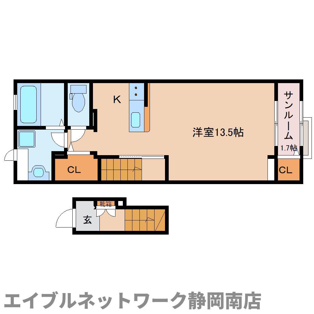 S・GVI(ワンルーム/2階)の間取り写真