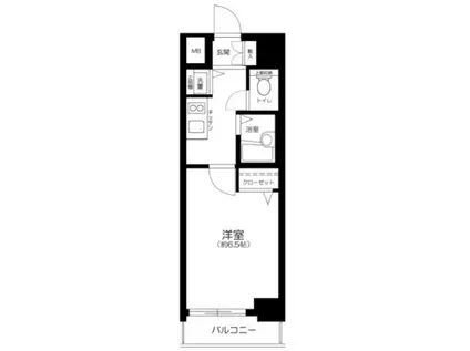 プレールドゥーク清澄白河(1K/5階)の間取り写真