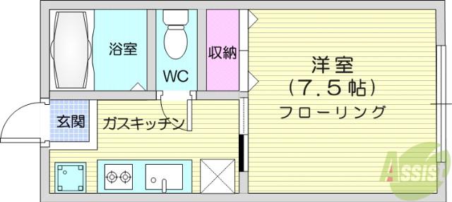 セフィラフジ(1K/2階)の間取り写真