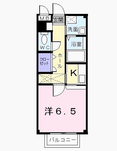 セトル箱崎(1K/1階)の間取り写真