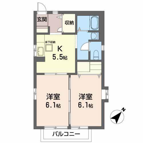 グリーンパルク(2K/1階)の間取り写真