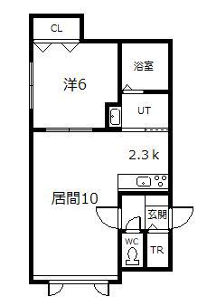 ＪＲ宗谷本線 旭川四条駅 徒歩13分 2階建 築2年(1LDK/1階)の間取り写真