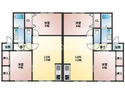 セジュールウエスト(2LDK/2階)の間取り写真