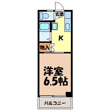 小松ビル(1K/4階)の間取り写真