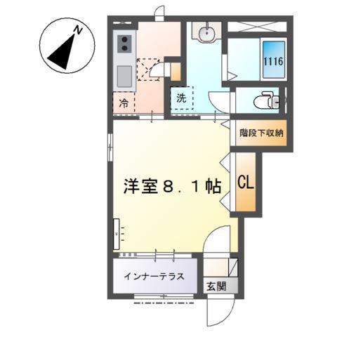 ストーンハイツ(1K/1階)の間取り写真