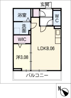 ポモドーロIII(1LDK/1階)の間取り写真