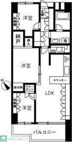 アイビハイツ南品川(3LDK/9階)の間取り写真