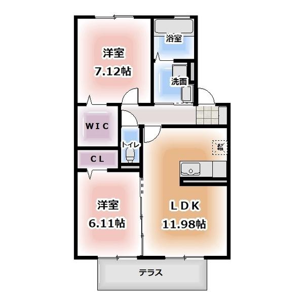 パン ブリエ(2LDK/1階)の間取り写真