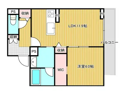 リッツ・リン(1LDK/3階)の間取り写真