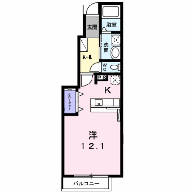LINOコートI(ワンルーム/1階)の間取り写真