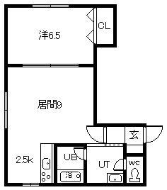 フェアリー(1LDK/2階)の間取り写真