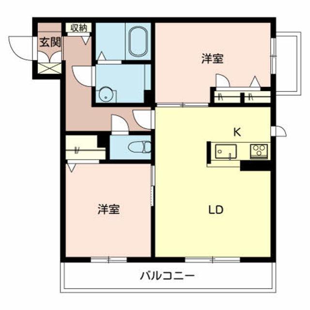 シャーメゾンジオートリテラス(2LDK/3階)の間取り写真