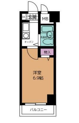 ダイホープラザ中野新橋(1K/2階)の間取り写真