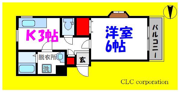 レーゲンボーゲン(1K/3階)の間取り写真
