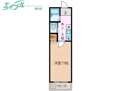 プチメゾン野田(1K/1階)の間取り写真